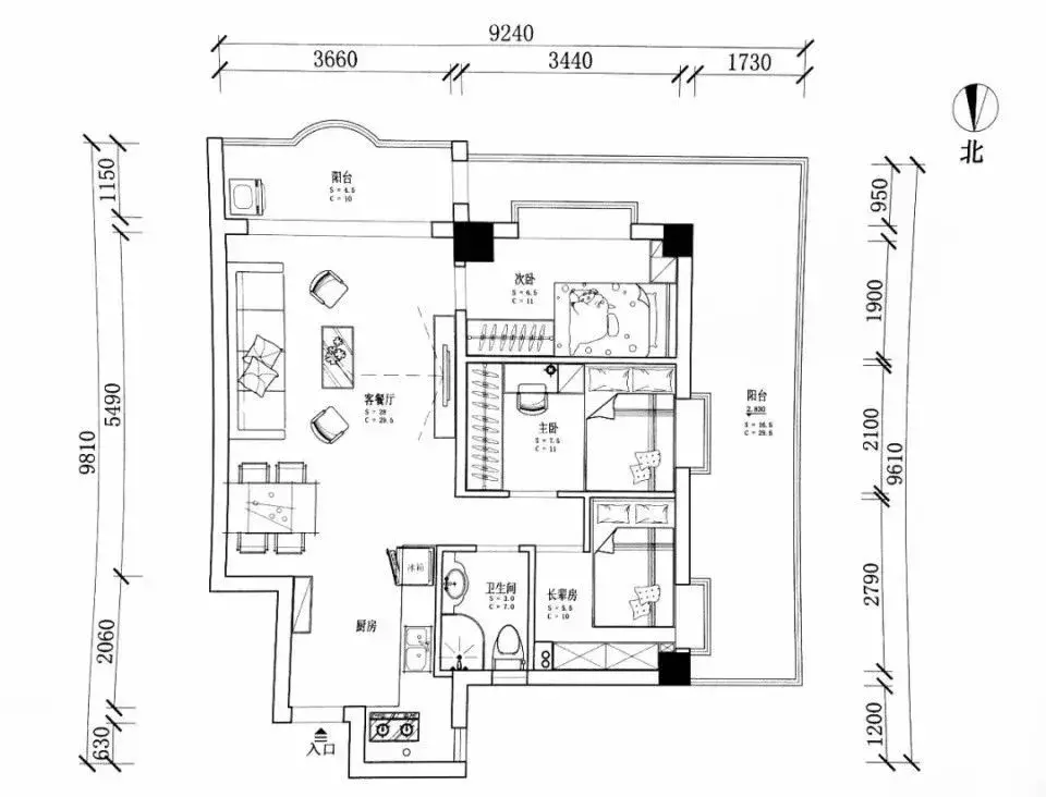 89平的北歐風小戶型三居室，森系自然的小窩