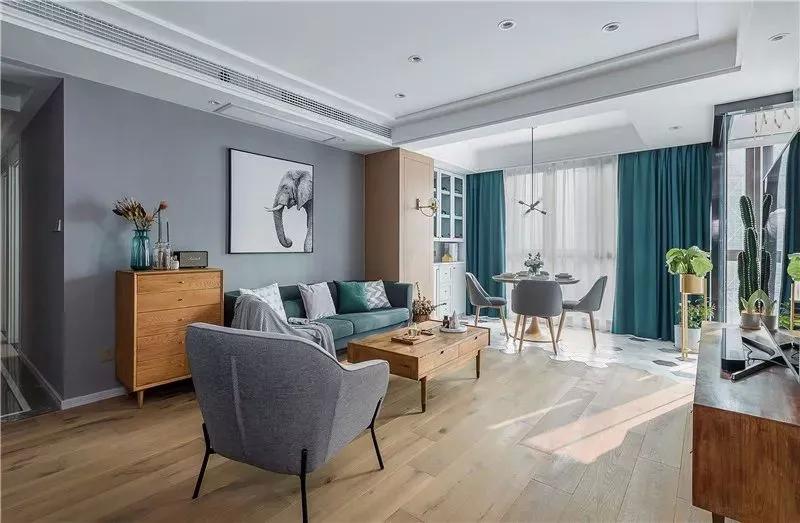 一波简约的灰色漆刷墙面客厅，设计简单又亲民！