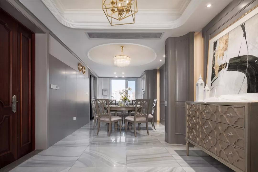 大户型美式风装修，低奢中透着美式浪漫情调的设计，大赞一个！