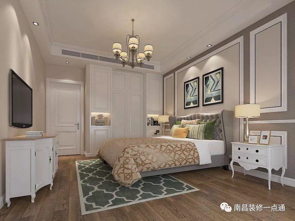 恒锦花苑142平四房美式，云朵拉灰大理石，端庄优雅+清新明快