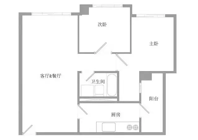 66㎡两室除了有黑板墙的儿童房，还有宽敞的衣帽间！