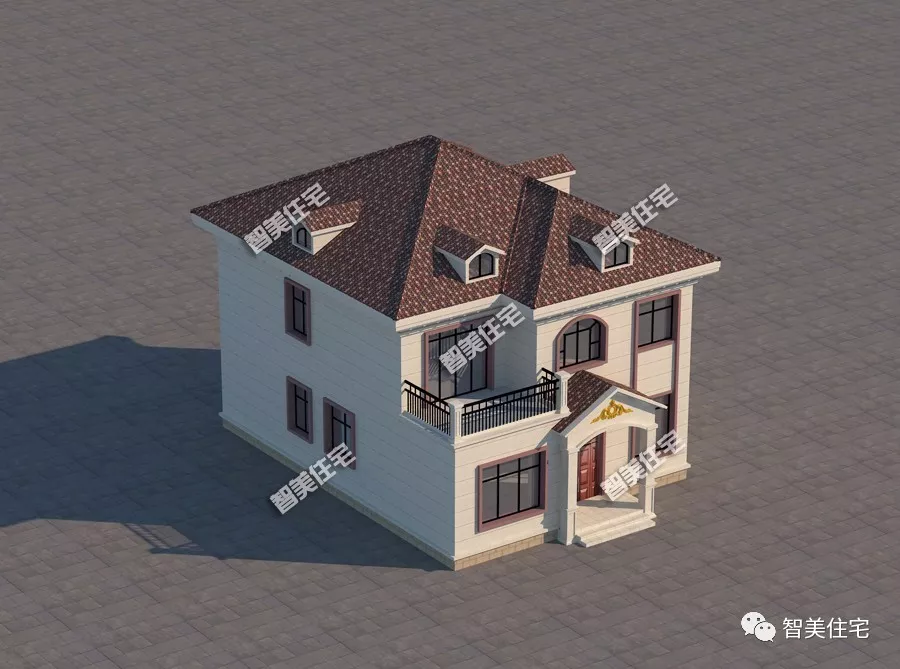 七栋面宽少于10米的二层别墅，适合小宅基地，比建一层还划算