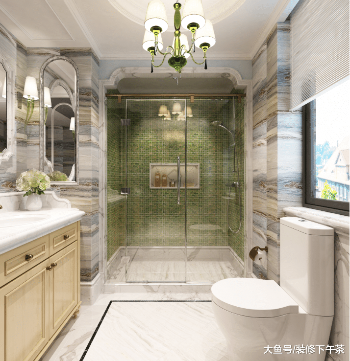 淋浴房别傻傻做拉槽了，现在有钱人都用“3D”瓷砖，更加防滑！