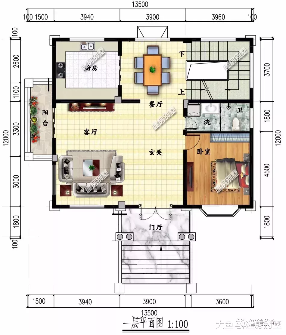 外观豪华气派，带地下室设计的四层别墅，建栋全村最漂亮的房子