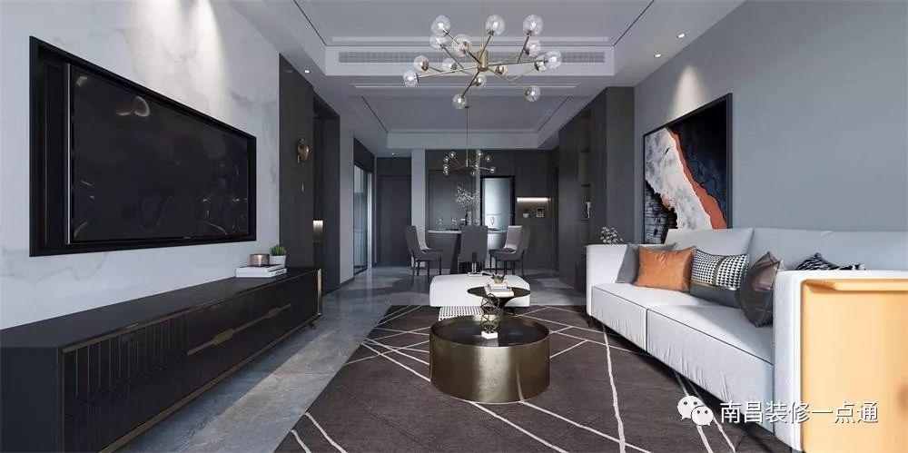 君悦府95平三房不一样的现代简约，木饰面用这种色超级显高级！