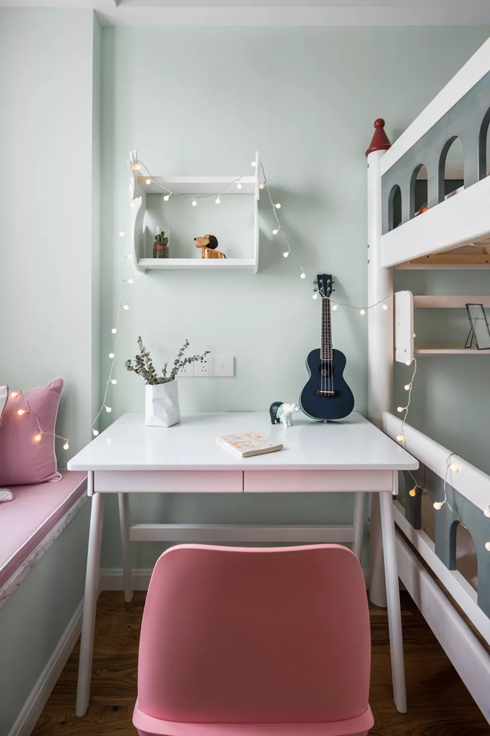 89平北欧小三房 小书房改成客房+书房 还有入户花园