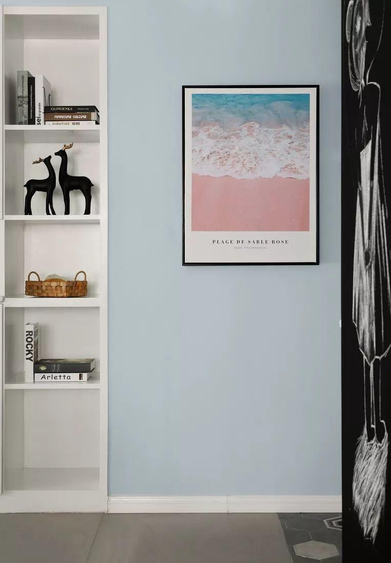 120平北欧清新舒缓的气质美居，灰蓝色+茱萸粉，让人眼前一亮