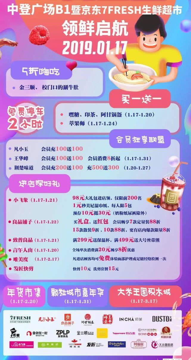 中登广场B1暨京东7FRESH2019年1月17日领鲜起航