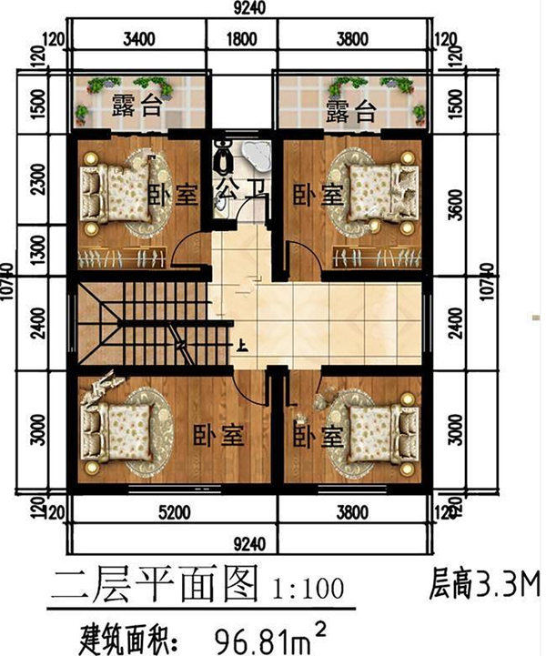 30W建三层中式别墅, 缩小版爆款户型圆千万家庭梦, 平民版豪宅