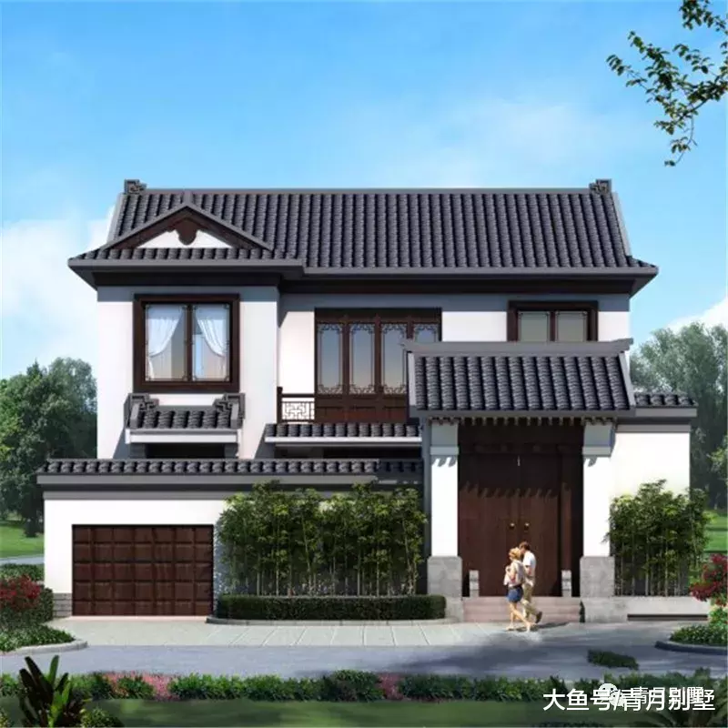12.1×21.4米二层中式庭院，领略传统白墙灰瓦的魅力
