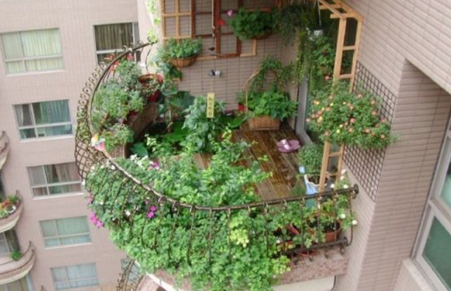 建议大家：阳台不要塞一大堆花盆了！瞧瞧下图这布置，高级美观有格调