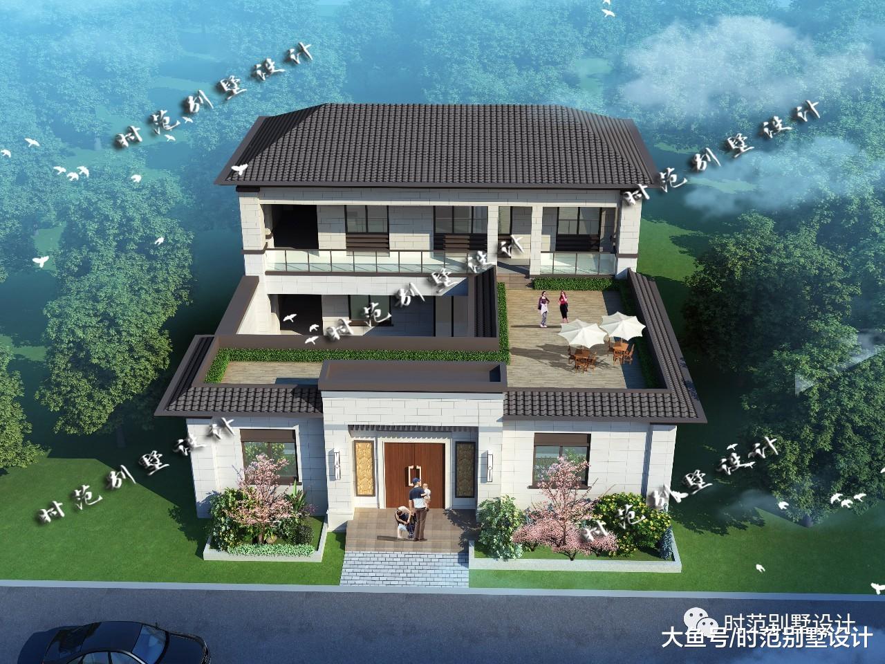 带车库和堂屋的二层中式小院，花鸟山水间的千百年传承