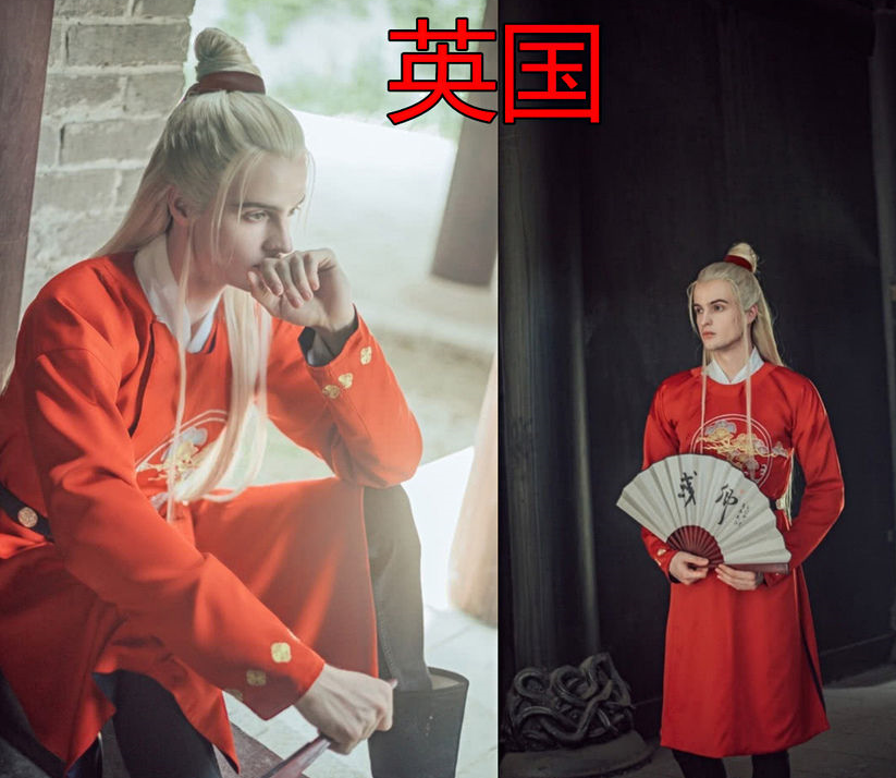 当外国人穿上汉服，英国小哥颜值逆天，非洲让人意外，网友：跪了