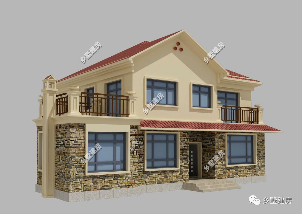 2款15X12米的二層別墅，美觀時尚，農村建了很氣派！