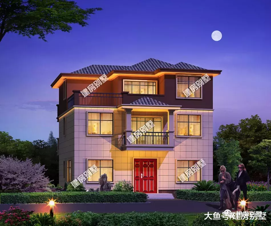 宽度11-12米之间的自建房户型，老家住宅也可以时尚又气派