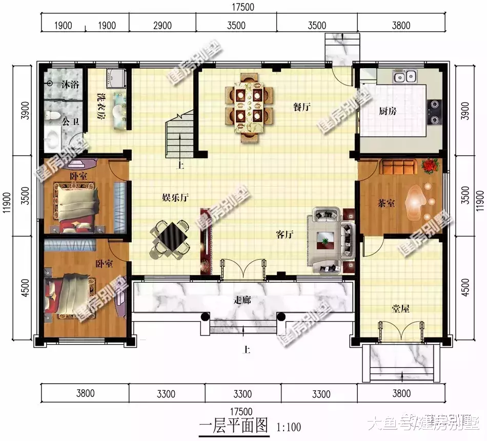 帶獨立堂屋設計的兩層農村別墅，臥室多有土灶，生活真便利