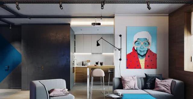 梦想中的一居室，床被“挂”在墙上，47㎡搞得比两室还舒服