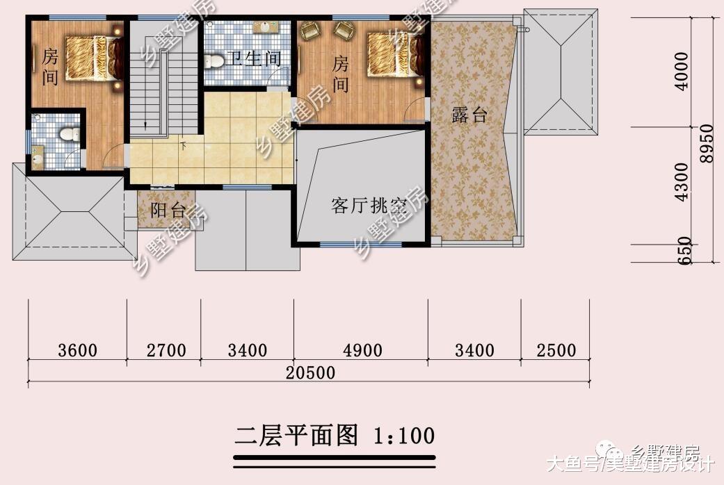 20.5X8.9米农村别墅，富贵大气，建一栋在村里挺直腰板！