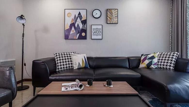 一波简约的灰色漆刷墙面客厅，设计简单又亲民！