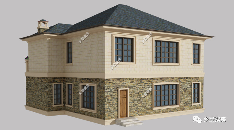 欧式风格别墅，造型精美，在农村建一栋绝对引人注目！