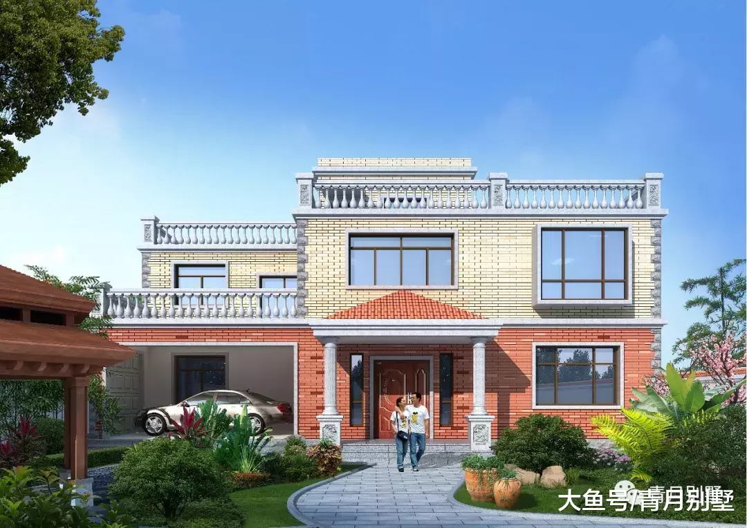 16×8.5米二层乡村小别墅，简单大气易施工，造价26万