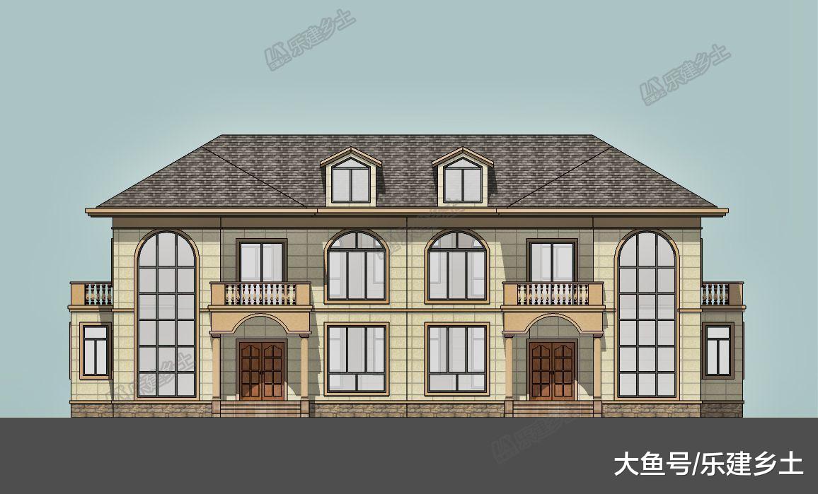 鄉村雙拼自建房設計, 二層24乘12米, 氣派實用
