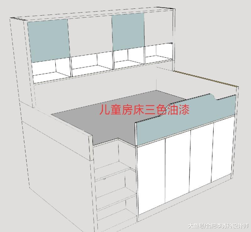 木工打了张高2米1的儿童床，底下还有个衣帽间，全小区找不到同款！