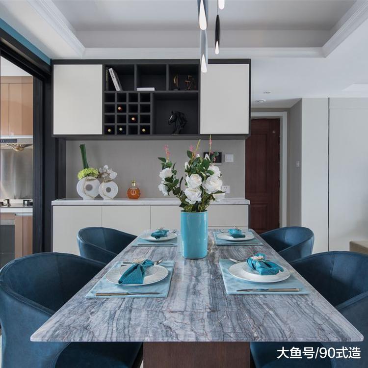 89㎡三室，蓝色情调，极具异域美感