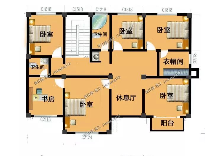 9款二层农村别墅图，复式堂屋车库露台，满足大部份农村建房需求