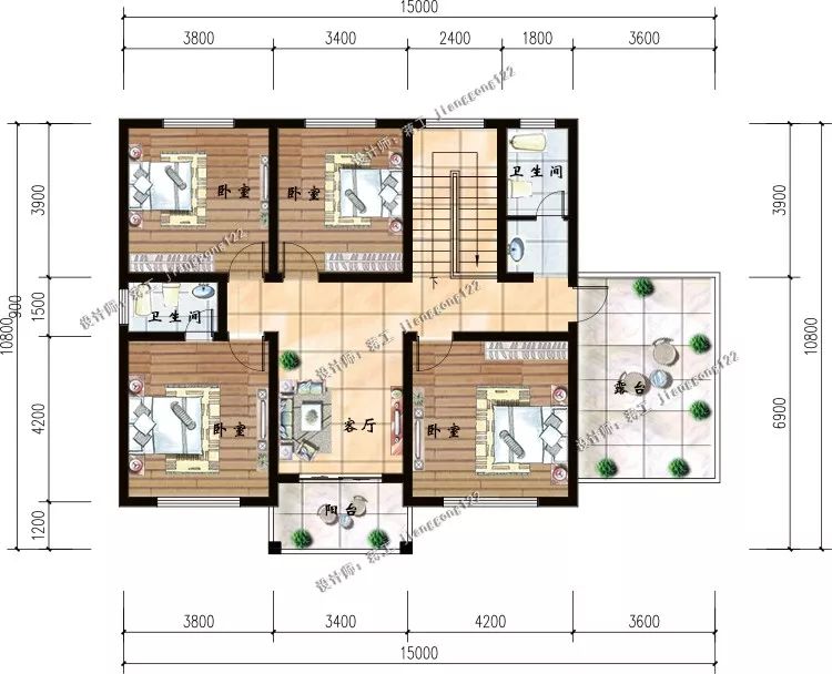 15×10.8m三层带车库别墅，简朴和清雅两种方案，哪款让你更心动