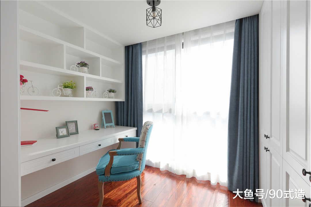 120平三室，装成美式风婚房，优雅甜美