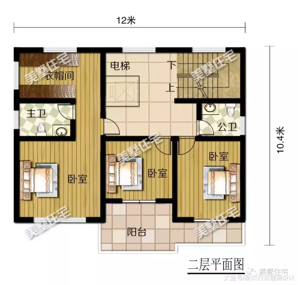 12X10米帶電梯農村別墅，設觀影廳、KTV、健身房，獨一無二