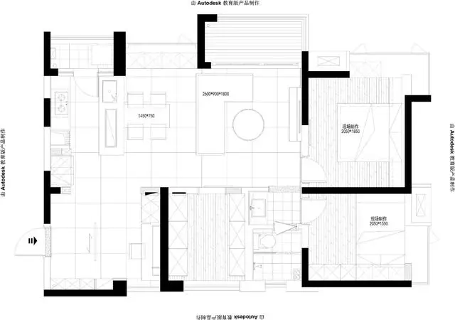 82平现代简约两居室，客餐厨三合一开放式设计，时尚又通透！
