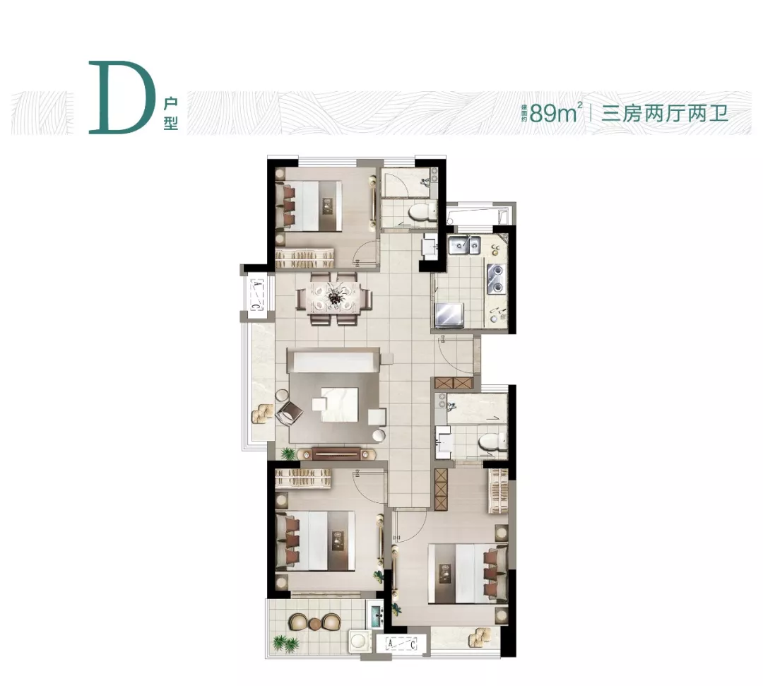 没买房的机会来了! 厦门惊现89㎡全能三房两卫! 一步到位!