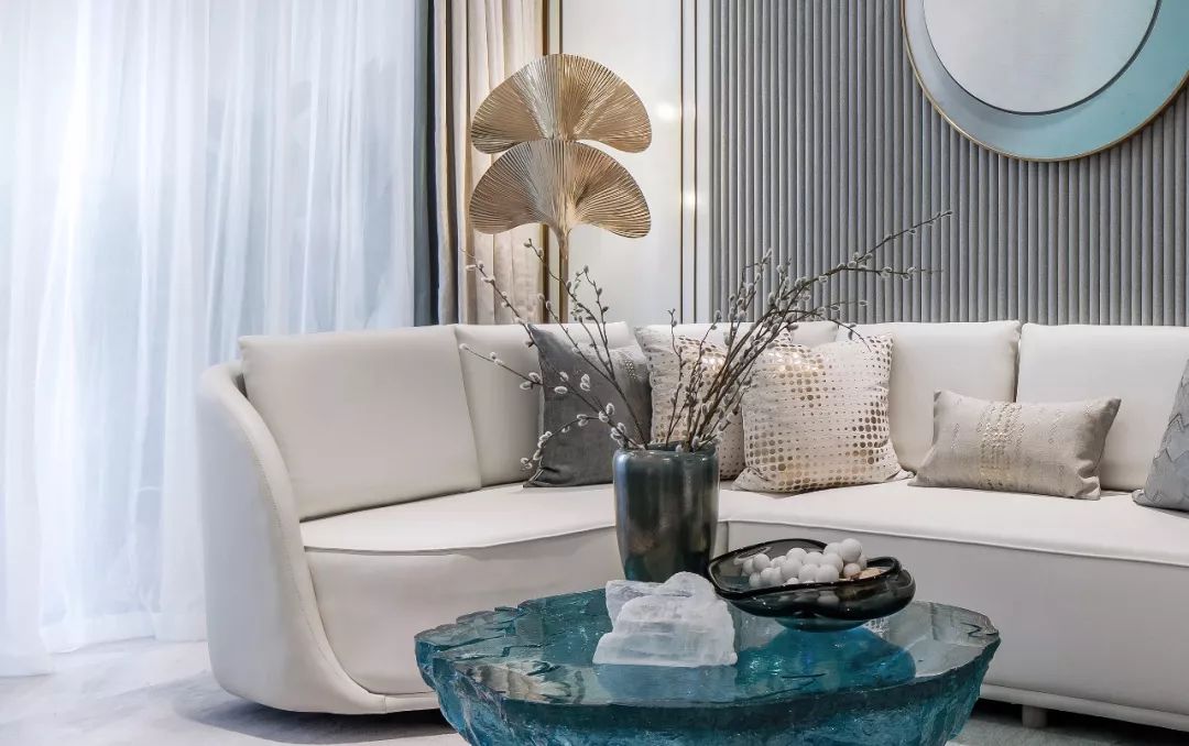 96㎡现代中式，Tiffany蓝+中式感，禅意端庄的浪漫