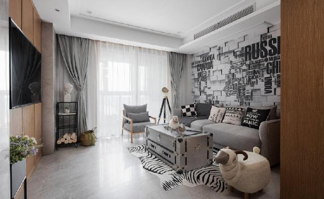 结合当下流行的黑白灰元素，给业主打造一个简约又有活力的家