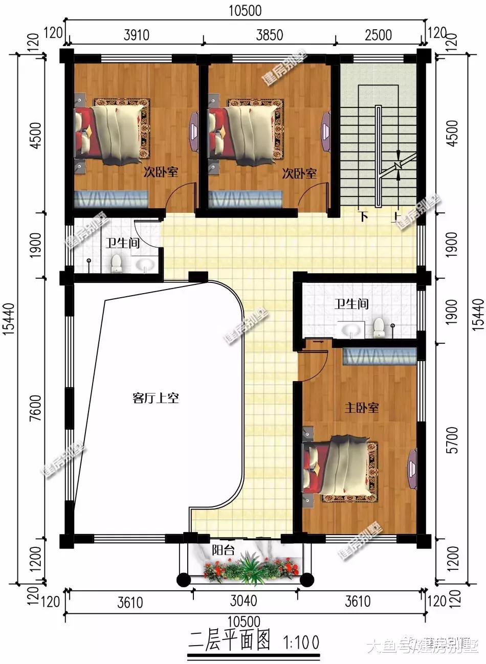 宽10.5米的两栋四层农村别墅，都是很适合在老家建的房子