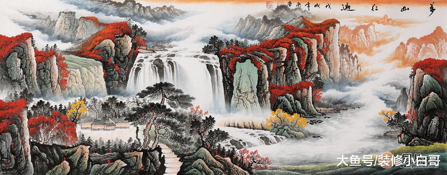 家里新年挂画挂什么好 鸿运当头山水画装饰让家人旺旺旺