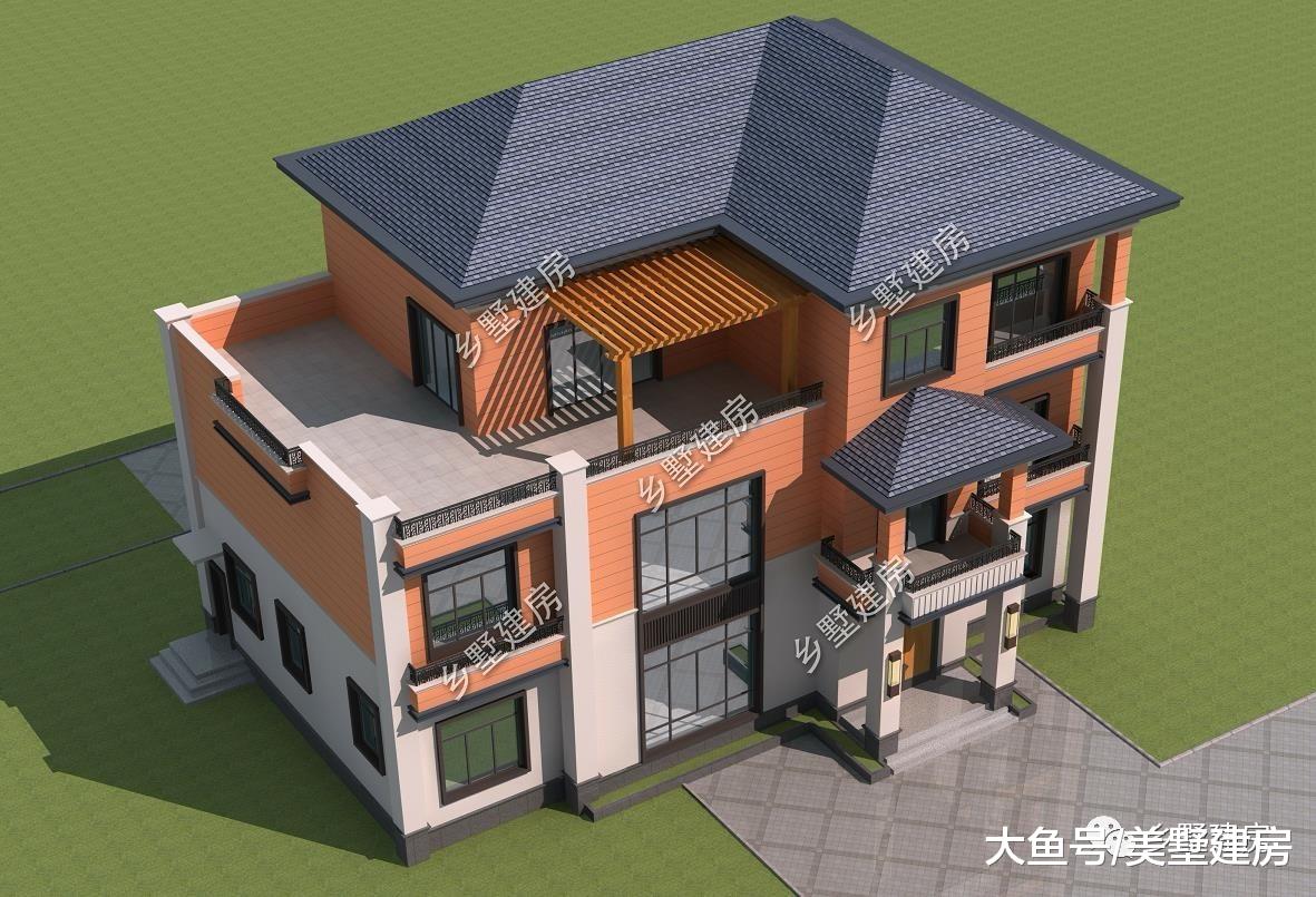 想建房别犹豫，现代风三层别墅来一套，村里人都夸赞你！