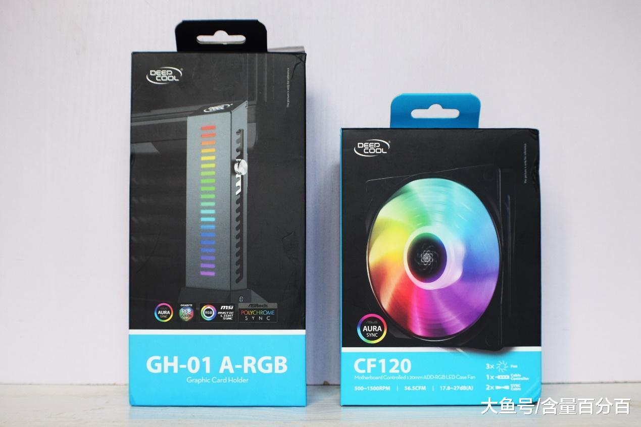 可神光同步的显卡千斤顶，两段式设计的九州风神幻彩版显卡支架