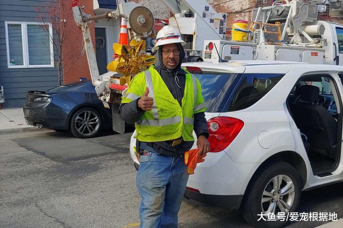 猫咪被困电线杆顶端，小哥上班时间救猫遭停职，网友为其众筹工资