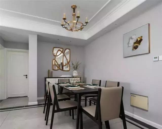 现代美式三居，灰白主基调+金色的点缀，高贵典雅