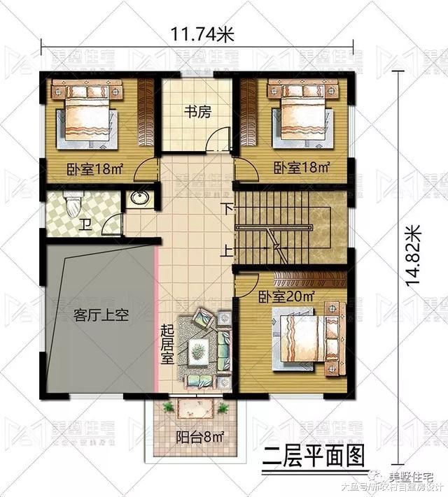 开间11米的四层双拼别墅，内设挑高客厅和茶室，兄弟合建最合适