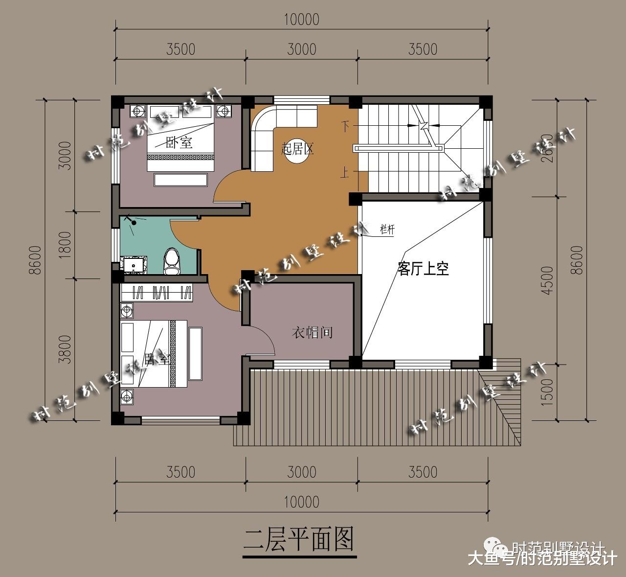 8.6x10米三层小户型复式别墅，5室3厅3卫，20多万就可建成！