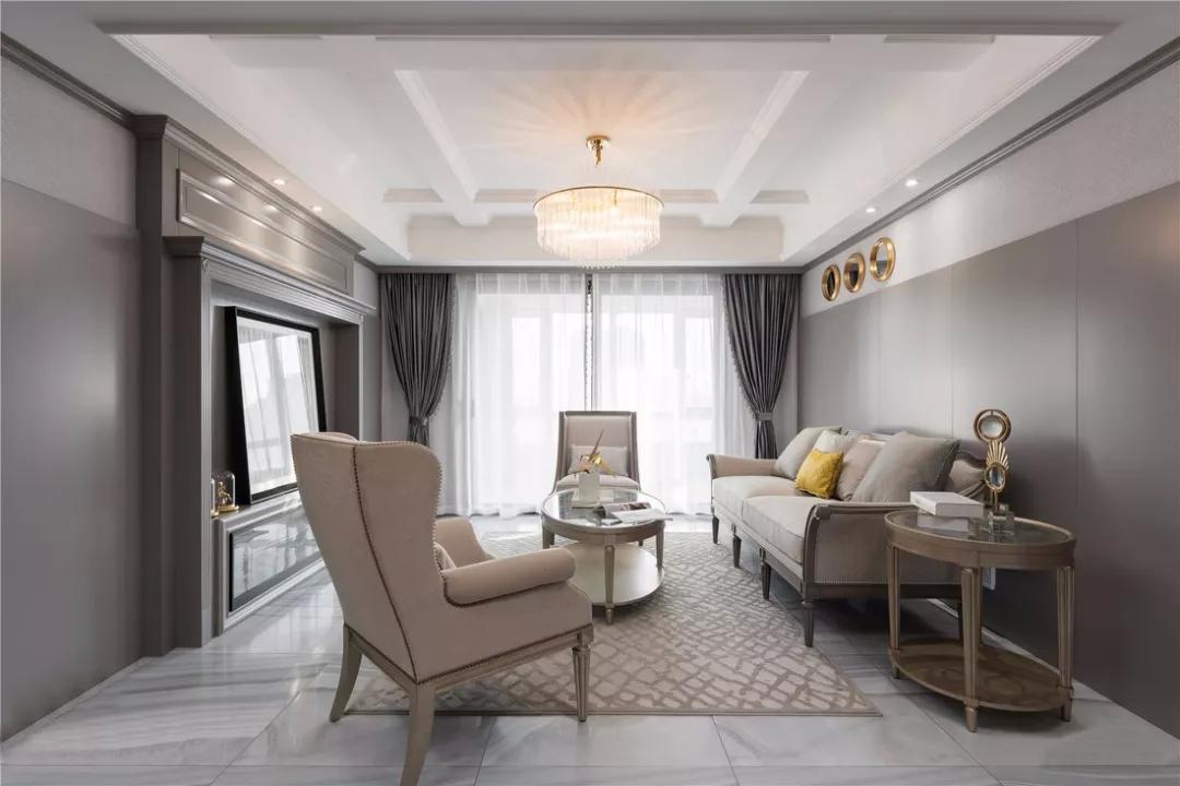 大户型美式风装修，低奢中透着美式浪漫情调的设计，大赞一个！