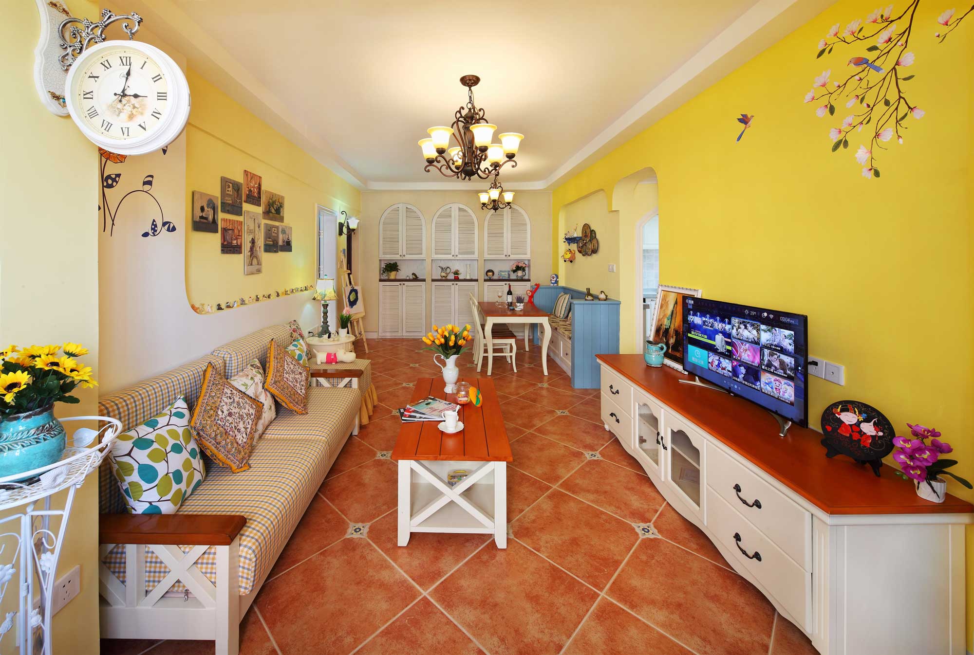 126平米的新房，地中海田园混搭风装修，每一处都饱含温馨与甜蜜