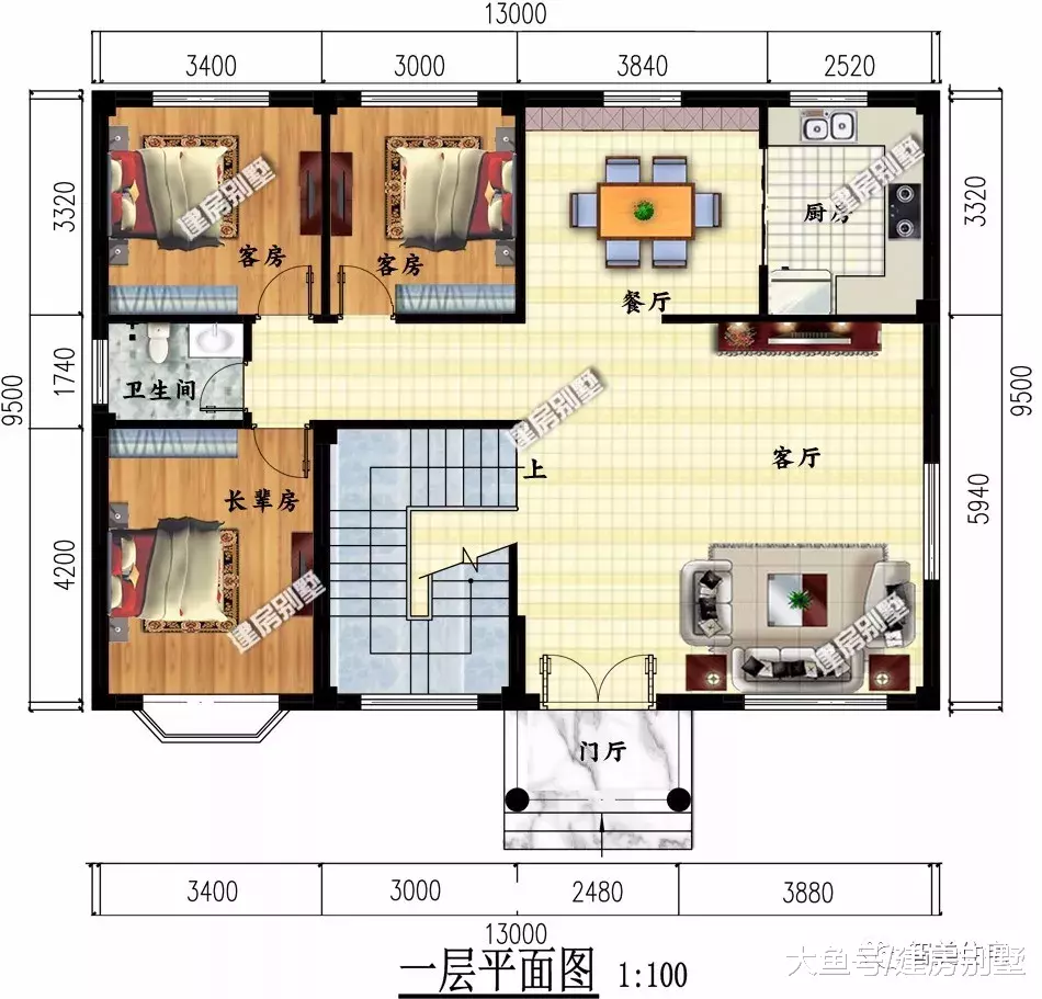 开间13-14米之间的两层自建房，第一栋别墅，已经美出名了