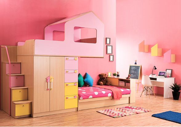 高颜值儿童床，处处为收纳