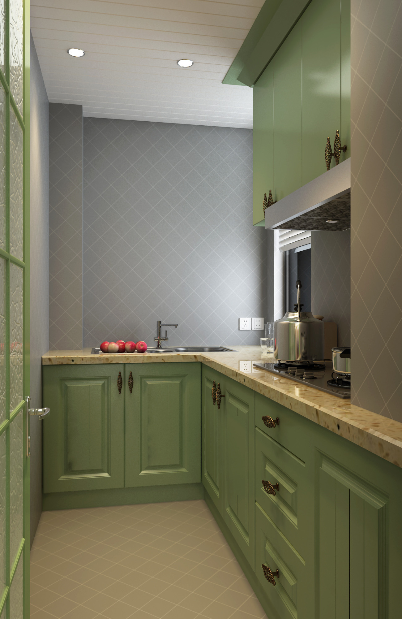 美式田园风二居室装修效果图，五彩缤纷的色调充满着生活的甜蜜