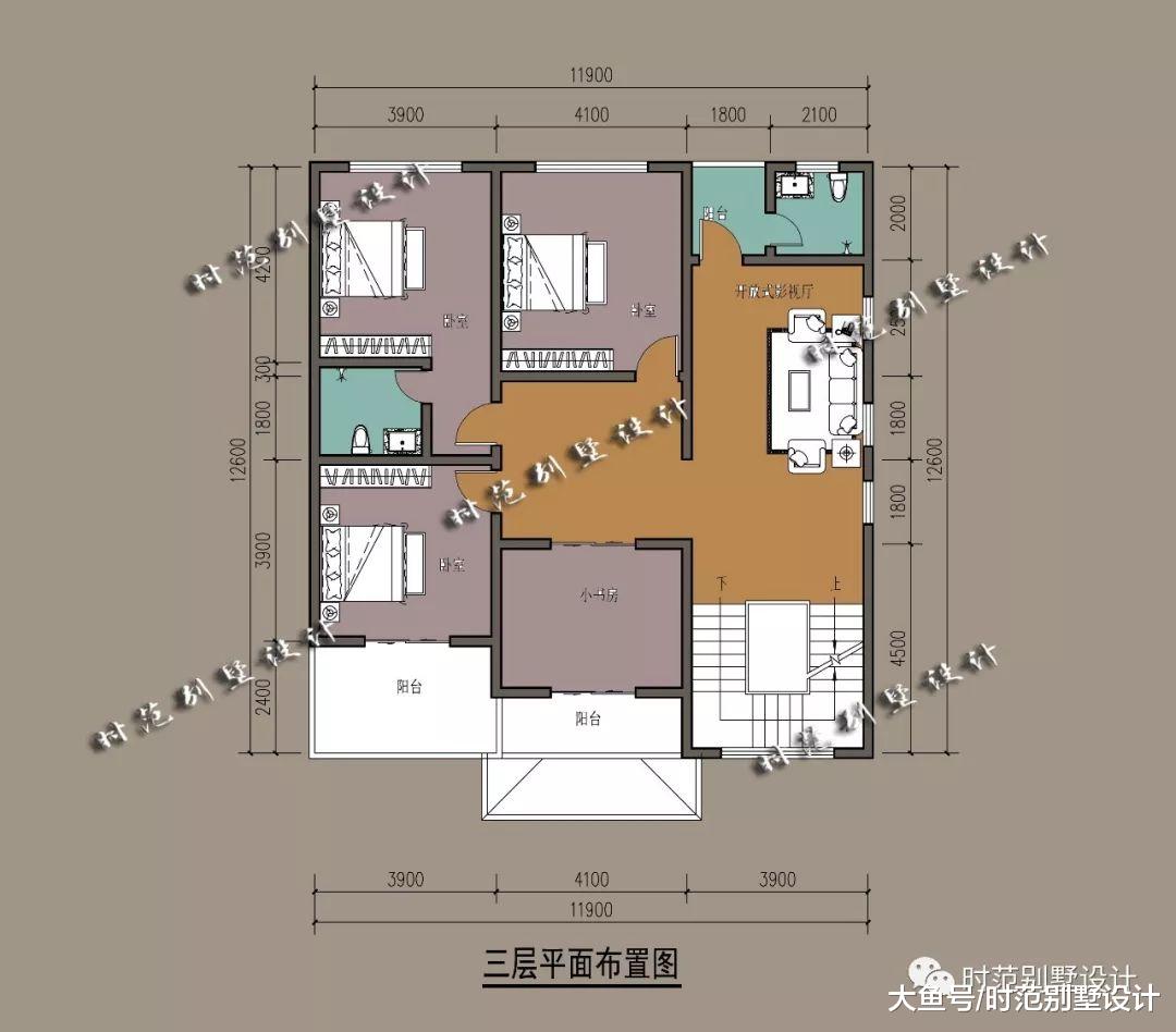 11x12米三层新中式复式别墅，带堂屋棋牌室影视厅，适合自建